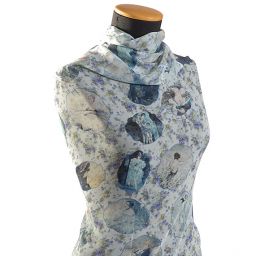 Žoržet romantický motiv francouzského stylu tyrkysová