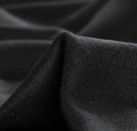 Vlněná kabátová látka černé barvy s jemným vlasem