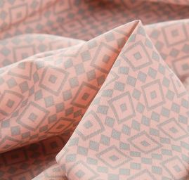 Krepdešín imitace hedvábí geometrický vzor