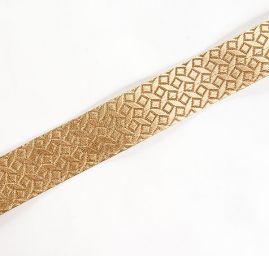 Stuha žakárová geometrický vzor čtverečky