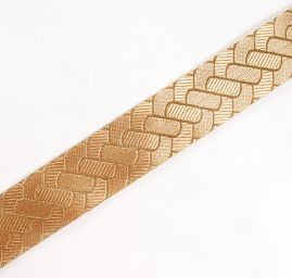 Stuha žakárová s geometrickým vzorem zlatá