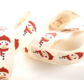 Stuha bavlněná vánoční vzor sněhulák