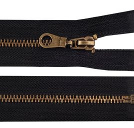 Zip 18 cm kovový 6 mm starmosaz černý