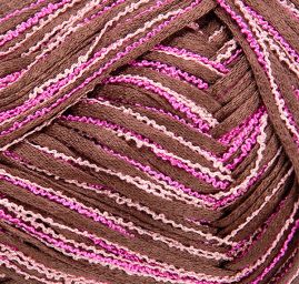 Bavlna směs stužková příze MarLen hnědorůžový melír