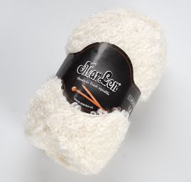 Mohérová pletací příze MarLen se součky lomená bílá