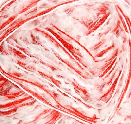 Vlněná pletací příze MarLen se součky červenobílý melír