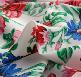 Žoržet mat Gipsy style bordura bílý