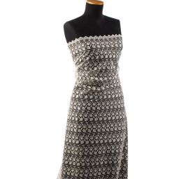 Krajka tylová drboný vzor výšivka s rexem stříbrná