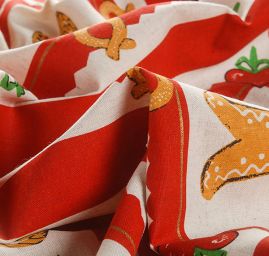 Bavlněná látka vánoční vzor perníček, sob