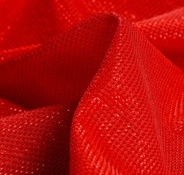Lamé úplet jasně červené šupinky