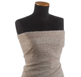 Kostýmová vlněná látka bukle Art Fabrics hnědosmetanová