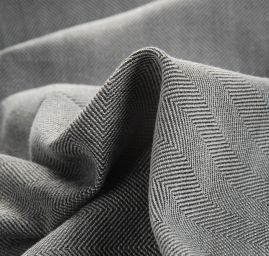 Kostýmová látka Art Fabrics rybí kost šedý melír