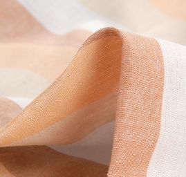 Len Art Fabrics širší pruhy hnědé barvy