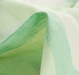 Len Art Fabrics širší pruhy zelenožluté