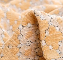 Žakárová látka Art Fabrics Brusel okrová/hnědá