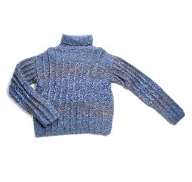 Pletený svetr modrý melír