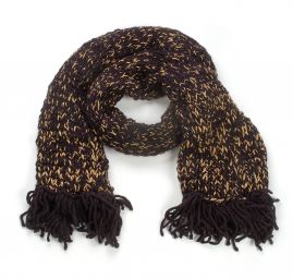 Šála MarLen ručně pletená fialovozlatá