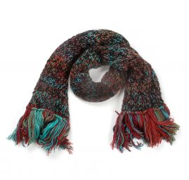 Šála MarLen ručně pletená zelenomodročervená